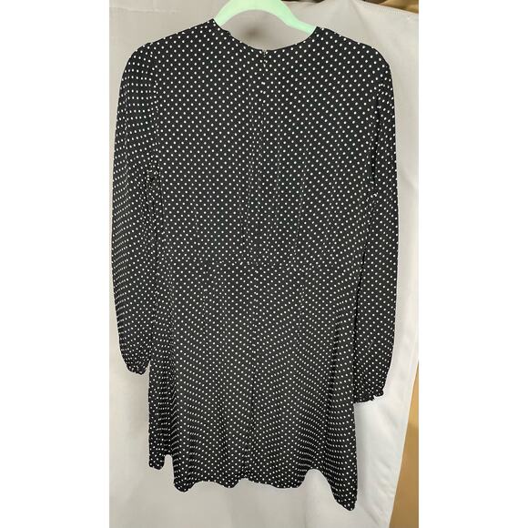 Theory Black Crepe Polka Dot Crew Dress 12 - Picture 4 of 8